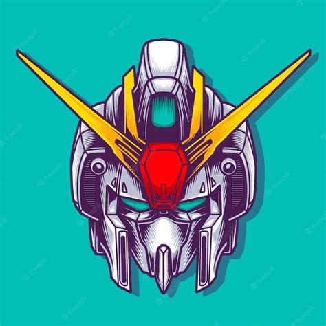 Premium Vector Gundam Head Illustration Design