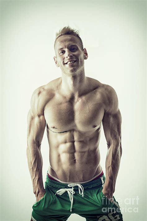 Sexy Muscular Blond Shirtless Male Model Smiling Photograph By Stefano Cavoretto Pixels