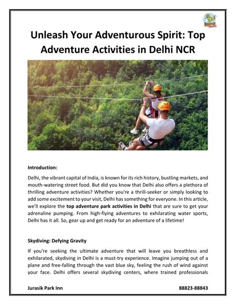 Ppt Unleash Your Adventurous Spirit Top Adventure Activities In Delhi