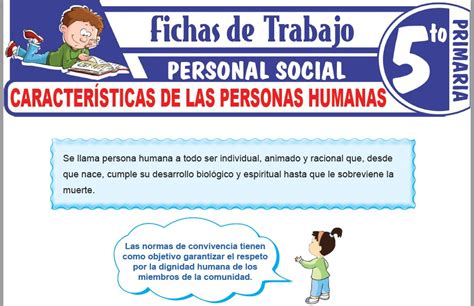 Características De Las Personas Humanas Para Quinto De Primaria Fichas