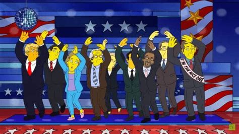 Simpsons Kurzfilm „the Debateful Eight“ Präsidentschaftskandidaten Bekommen Ihr Fett Weg