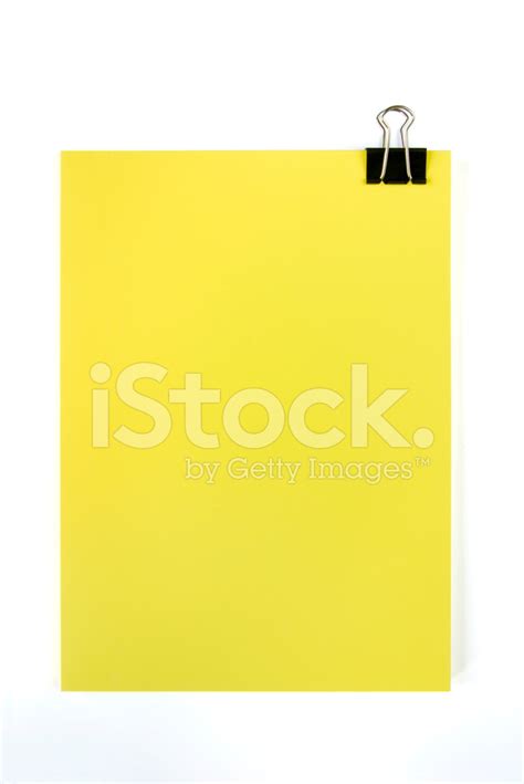 Clipped Blank Yellow Paper Stock Photo Royalty Free Freeimages