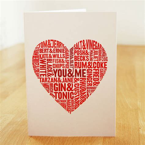 Perfect Pairs Typographic Greeting Card By Lucy Loves This