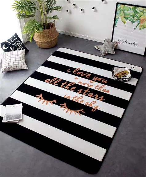 145x195cm Black And White Stripes Rugs And Carpets For Home Living Room