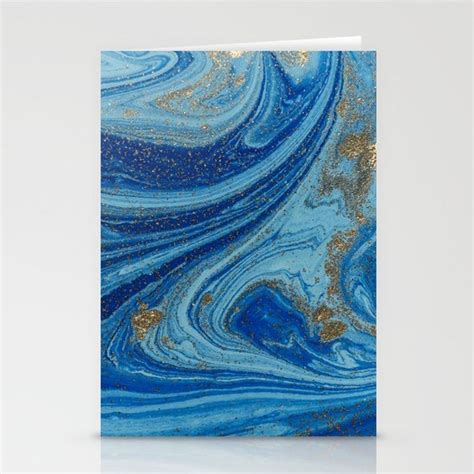 Buy Blue And Gold Glitter Stationery Cards By Newburydesigns Worldwide