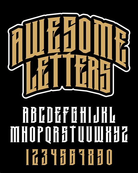 Heavy Metal Alphabet Brutal Font Typography For Labels Headlines
