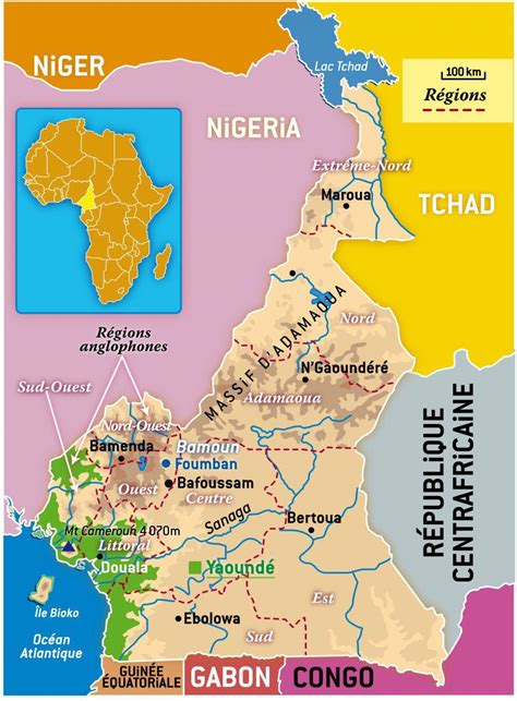 Carte du Cameroun  Voyages  Cartes