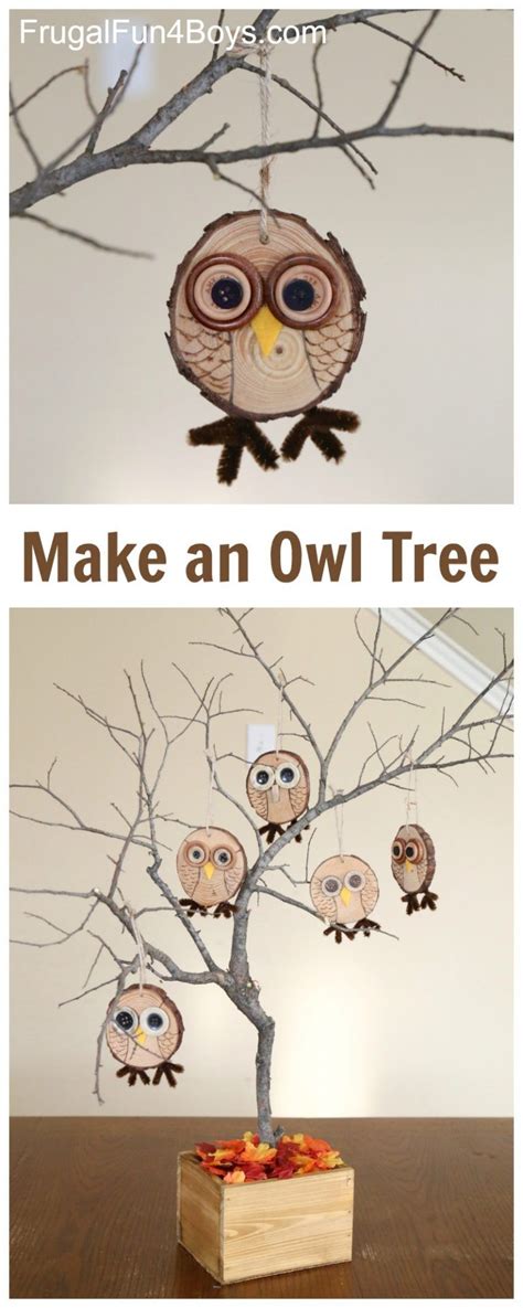 How To Make Adorable Wood Slice Owl Ornaments And An Owl Tree Fun