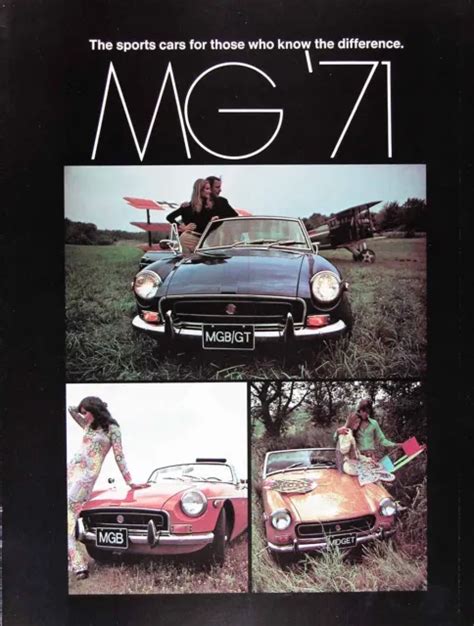 Mg Mgb Mgb Gt Midget Genuine Vintage Ad Page Foldout Ad Free