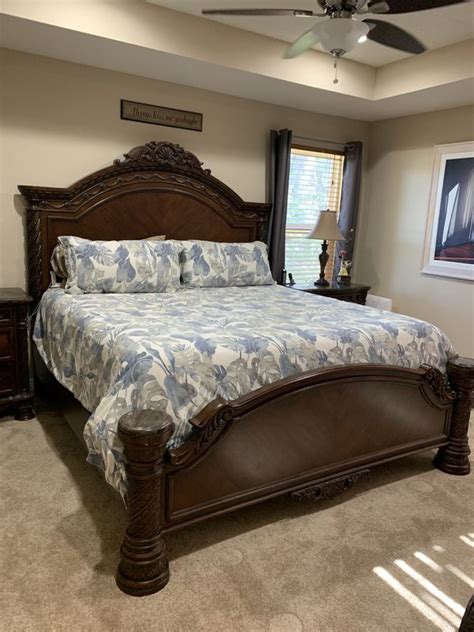 A rich traditional design and exquisite details come together to create the ultimate in the grand style of the north shore bedroom collection. King Bedroom Set-Ashley Furniture North Shore Collection ...