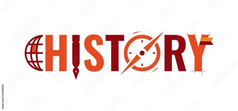 Concept History Word History Word With Symbols Design Stock Vector