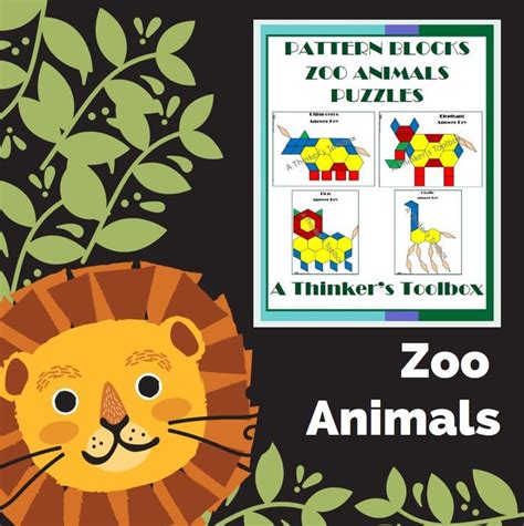 Zoo Animals in 2020 | Animal puzzle, Homeschool math, Pattern blocks