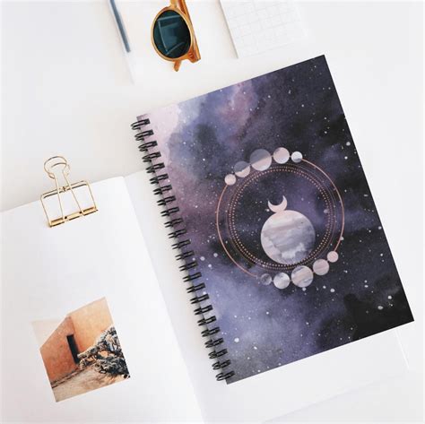 Full Moon Salutation Notebook Personalized Journal Spiral Etsy