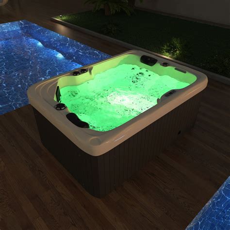 2 Person Outdoor Hydrotherapy Bathtub Hot Tub Bath Whirlpool Spa With 41 Jets And 31 Color Leds