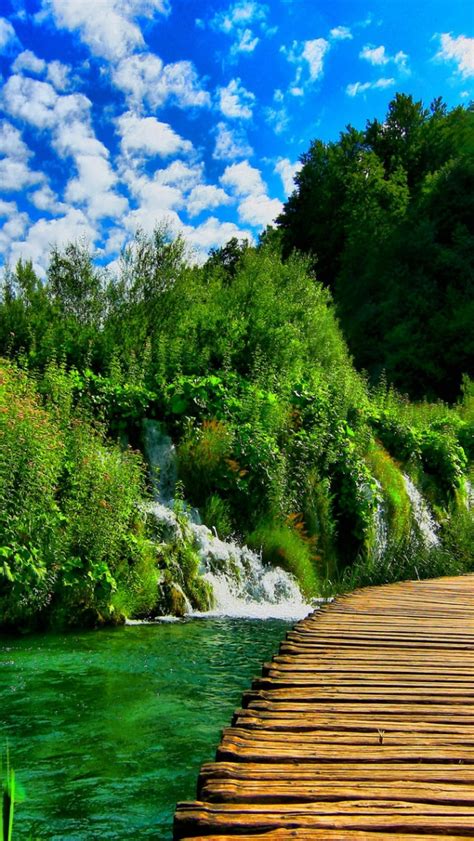 Free Download 640x1136 Plitvice Lake Bridge Iphone 5 Wallpaper