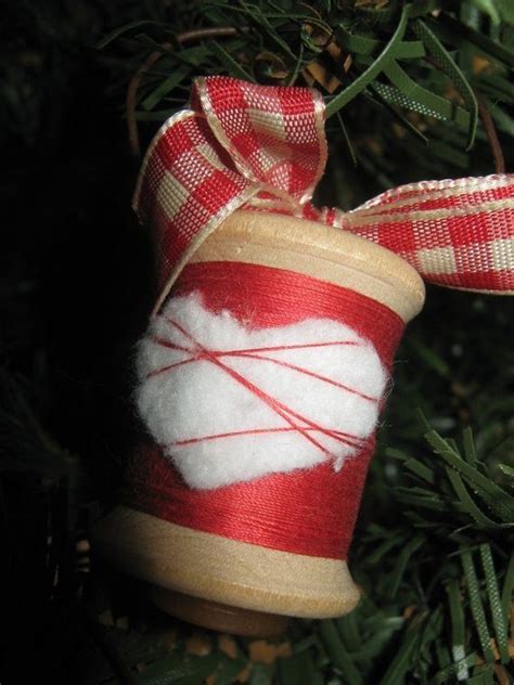 ~vintage Wooden Spool Ornament~ Spool Crafts Christmas Ornaments