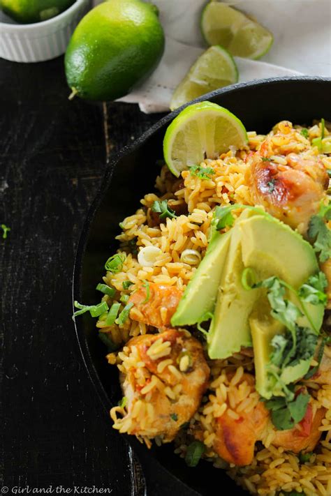We serve arroz con pollo with a traditional green salad (ensalada verde) and papas. Arroz con Pollo...One Pot Mexican Rice and Chicken - Girl and the Kitchen