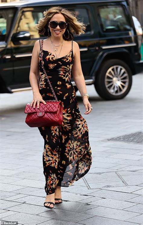 Myleene Klass Catches The Eye In An Autumnal Print Maxi Dress As She Heads To Smooth Fm Readsector