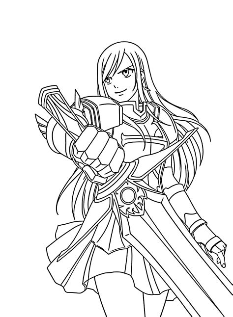 Fairy Tail Coloring Pages Erza