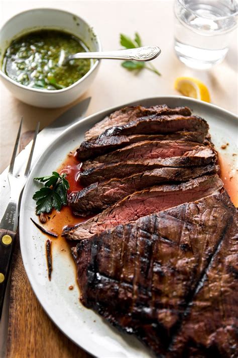 I have been a total flank steak lover lately. Balsamic Grilled Flank Steak with Chimichurri Sauce | Flank steak recipe pan, Steak