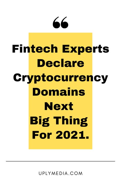 With blockchain, our quality of life can be so. Fintech Experts Declare Cryptocurrency Domains Next Big ...