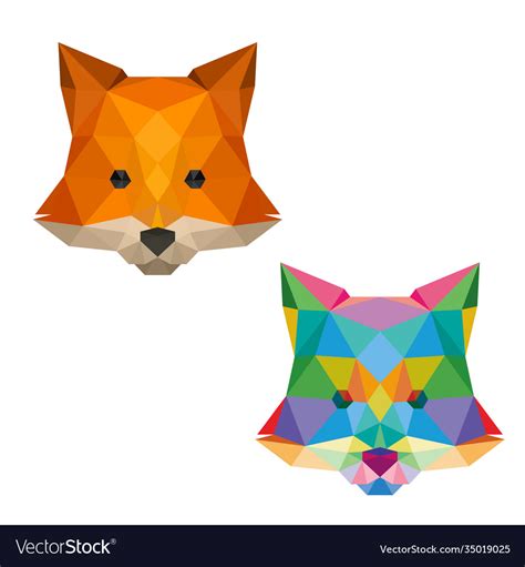 Fox Face With Polygonal Geometric Style Royalty Free Vector