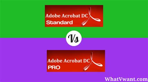 Adobe Acrobat DC Standard Vs PRO Differences Similarities Whatvwant