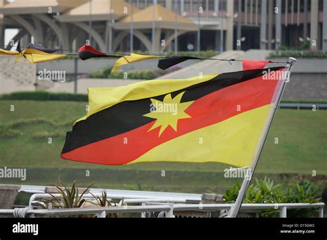 Sarawak Flag Waving In The Wind Stock Photo Alamy