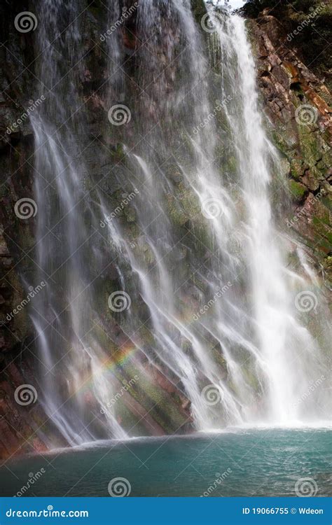 Water Running Down A Waterfall Stock Image Image Of Kirishima