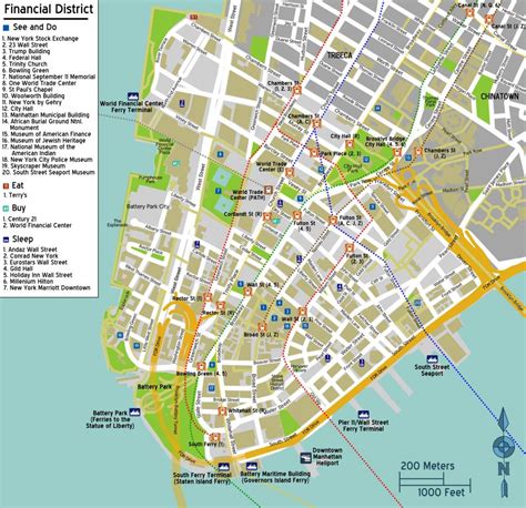 Downtown Manhattan Map Map Of Downtown Manhattan Ny New York Usa