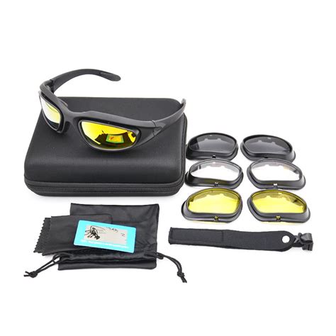 Satın Alın Polarized Uv400 Tactical Goggles C5 Shooting Glasses 4 Lens Kit Outdoor Sports