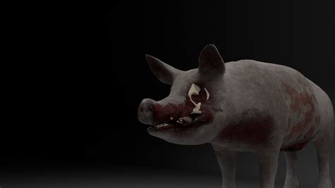 3d Model Zombie Pig With 2 Texture Map 4k Vr Ar Low Poly Cgtrader