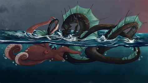 Kraken Vs Leviathan Mural On Behance