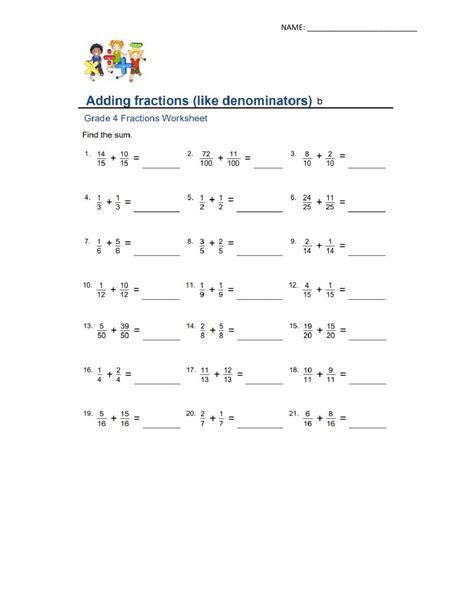 The two fractions have denominators that are not equal. Adding Fractions - Like Denominators interactive worksheet