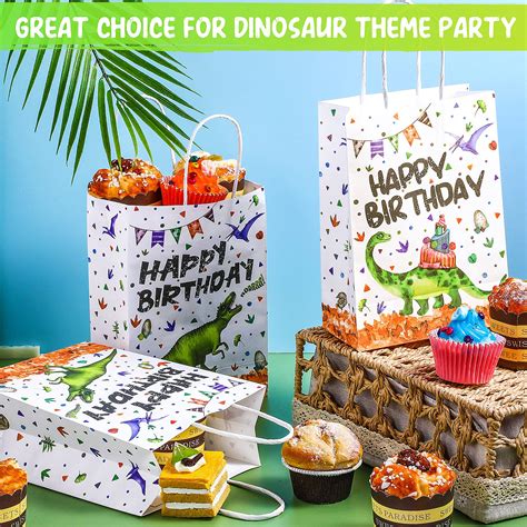 Dinosaur Birthday Party Bags Watercolor Cartoon Dinosaur Party Favor
