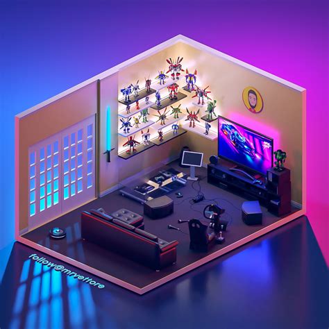 Isometric Gaming Room Series Finished Projects Blender Artists