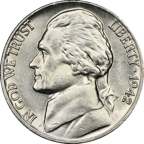 1942 Nickel 5c Ms Jefferson Five Cents Ngc