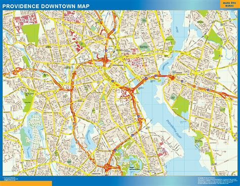 Providence Downtown Wall Map Laminated Wall Maps Of The World