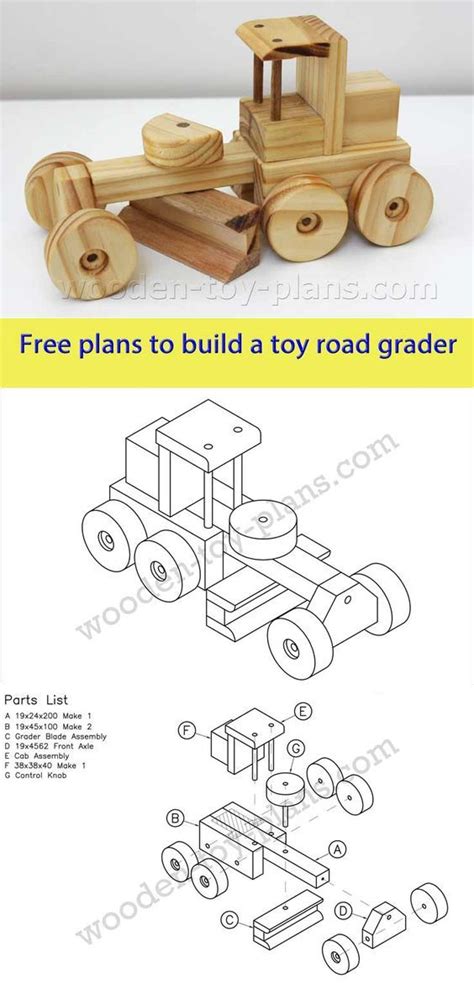 Download Free Printable Plans To Build This Toy Road Grader Plans