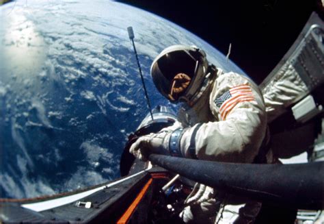The First Ever Space Selfie Ever Taken By Buzz Aldrin On The Gemini