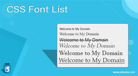 Css Font List How Does A Font List Done In Css With Examples