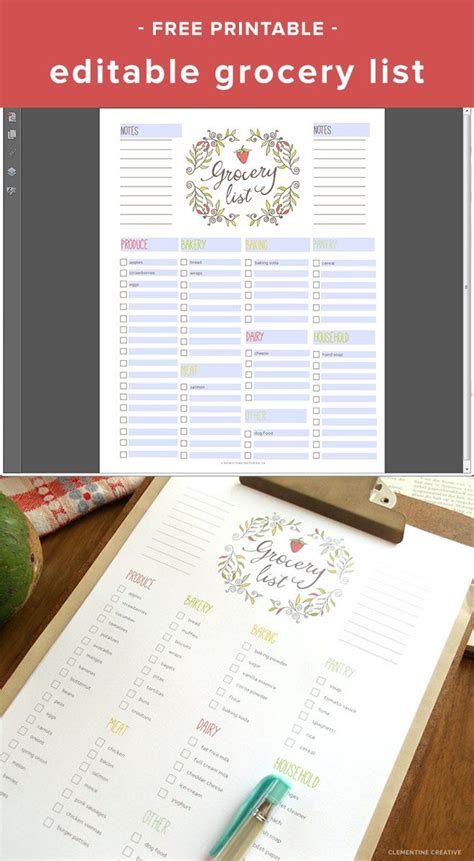 Print it out and use it to bring good behavior instead of messes! Free Editable Grocery List {Printable PDF} | Grocery list ...
