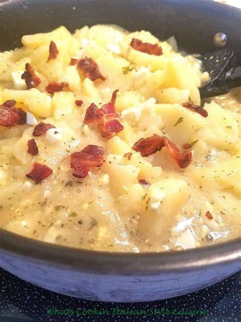 Then add water 1 tbsp (15 ml) at a time and stir/whisk until a pourable, creamy sauce is achieved. German Potato Salad | Recipe | German potato salad, German ...
