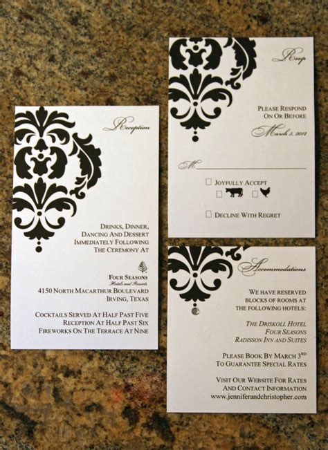 Paper Perfection Damask Wedding Invitation