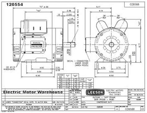 5 Hp 3450 Rpm 145t 230v Air Compressor Motor Leeson 120554