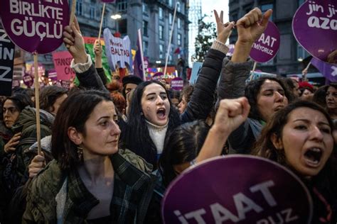 thousands protest violence against women around the world