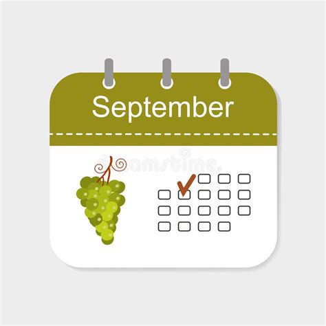 Calendar Icon September With Pattern Isolated On White Background Stock
