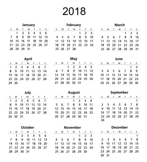 2018 Calendar Template Free Stock Photo Public Domain Pictures