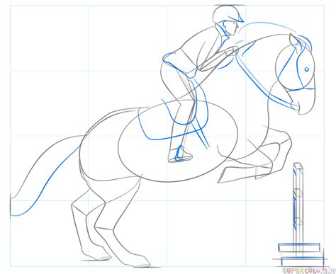 How To Draw A Jumping Horse Step By Step Drawing Tutorials