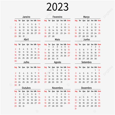2023 Ano Novo Calendário Português Minimalista Png 2023 Calendário